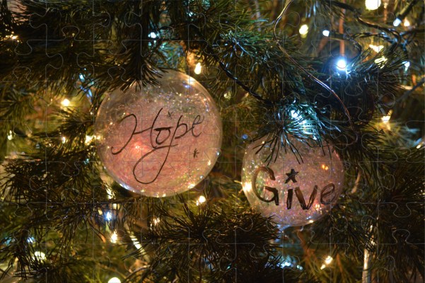 Hope and Give Christmas Ornament
